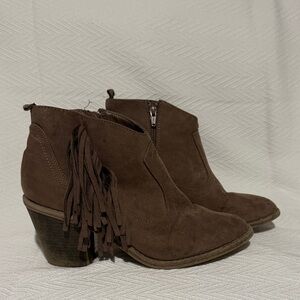 Brown Fringe Ankle Boots Size 12